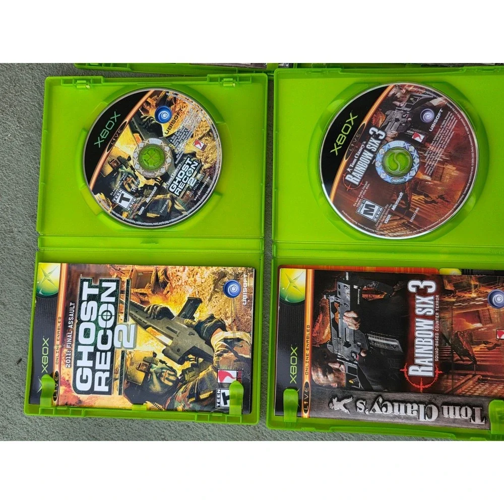 Tom Clancy Xbox Game Lot Ghost Recon 1 & 2 Rainbow Six 3 Splinter Cell‎ Bundle